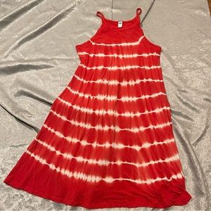 Red and white old navy sleeves dress